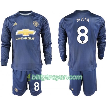 Billige Fotballdrakter Manchester United MATA 8 Barn Tredjedraktsett 2018/19 Langermet